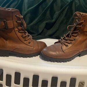 So Tan Lace-Up Boots for Women